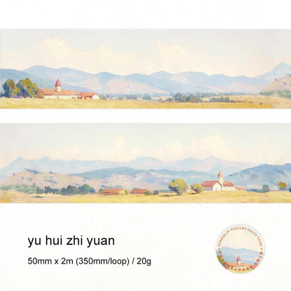 50mm*200cm Summer in Tuscany Series Oil Painting Landscaping Washi Tape