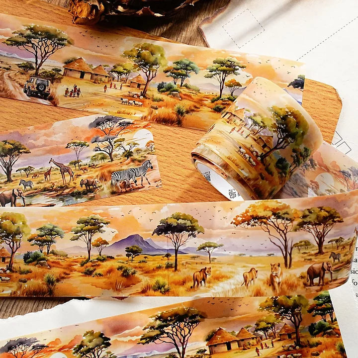 2M Roll Free Wind Series Vintage Natural Scene Landscape Pet Tape