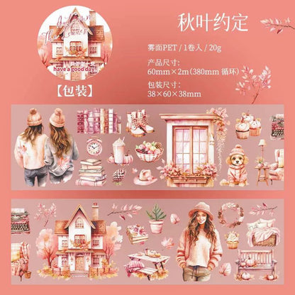 1 Roll Leaves in Your Album Series Autumn Matte Pet Tape