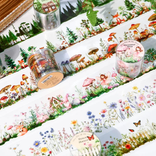 40mm*200cm Fairy Tale in The Forest Series Vintage Plant Flower Pet Tape