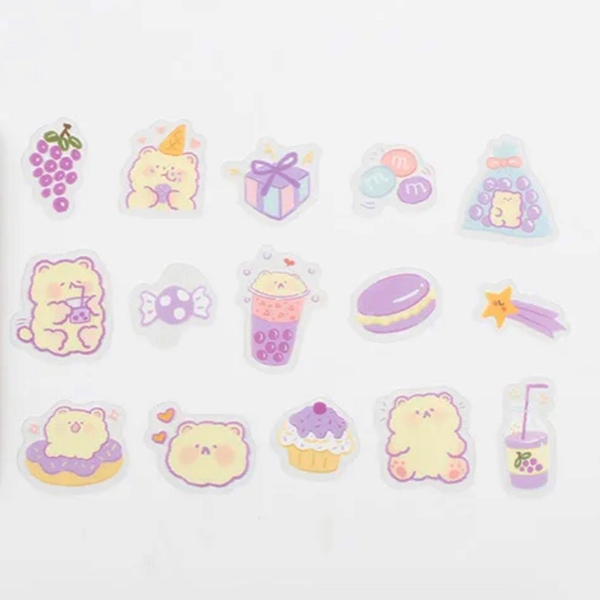 40 Pcs Cute Cartoon Animals Candy kawaii Journal Stickers