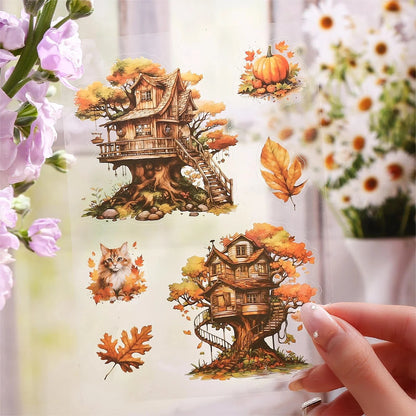 20 Sheets Secret Garden Series Vintage Plant Flower Die Cutting Sticker Book