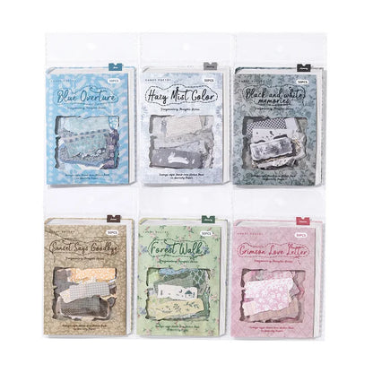 50 pcs Fragment Fabric Series Vintage stickers