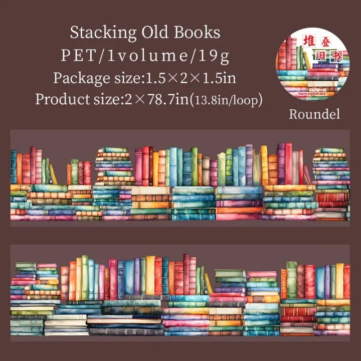 1 Roll Book Ocean Cruise Series Reading PET Tape