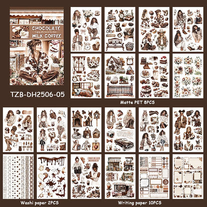 20 Sheets Nightfall Island Style Creative Sticker Book