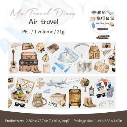 60mm*200cm My Travel Diary Series Kawaii Travel Landscaping PET Tape