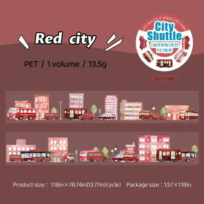 30mm*200cm City Shuttle Series Vintage Car Building Landscaping Pet Tape