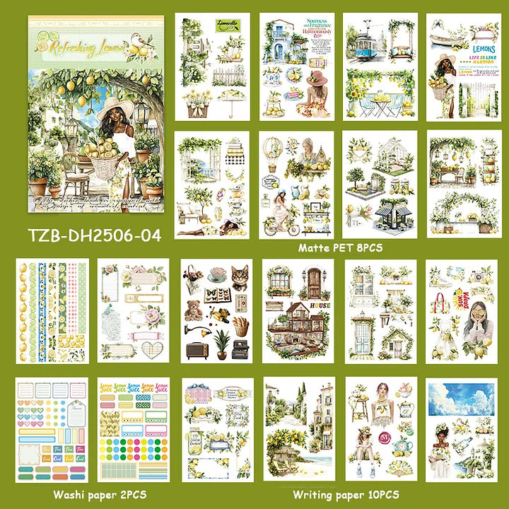 20 Sheets Nightfall Island Style Creative Sticker Book