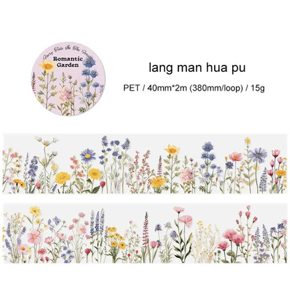 40mm*200cm Fairy Tale in The Forest Series Vintage Plant Flower Pet Tape