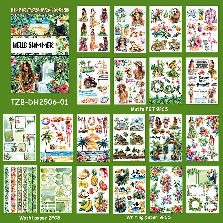 20 Sheets Nightfall Island Style Creative Sticker Book
