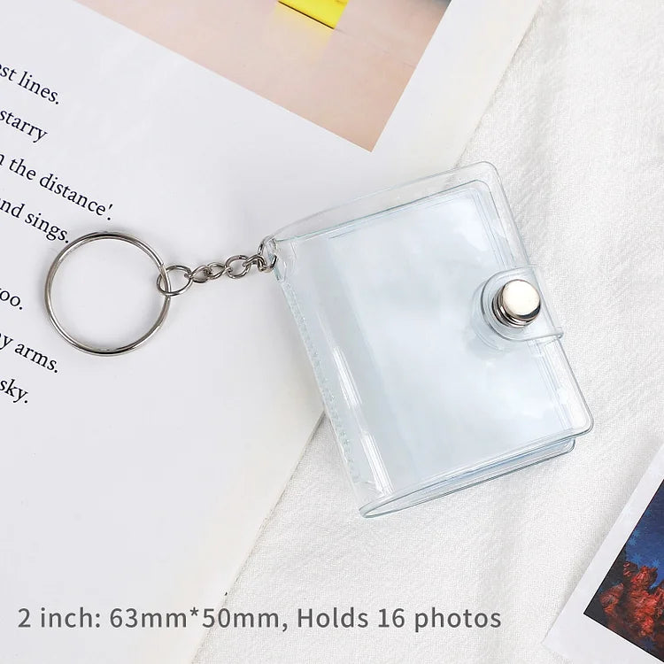 Cute Mini Keychain Photo Album 2 Inch Snap Button Pocket album