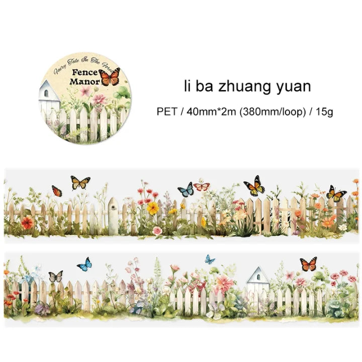 40mm*200cm Fairy Tale in The Forest Series Vintage Plant Flower Pet Tape