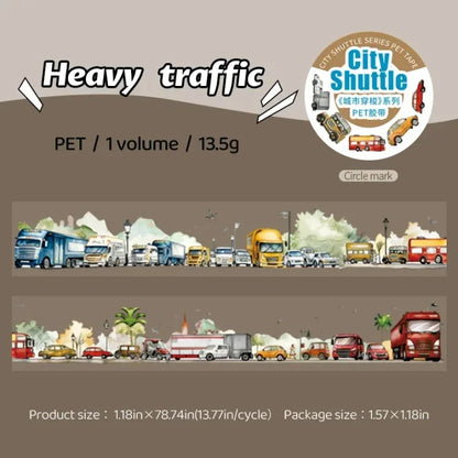 30mm*200cm City Shuttle Series Vintage Car Building Landscaping Pet Tape