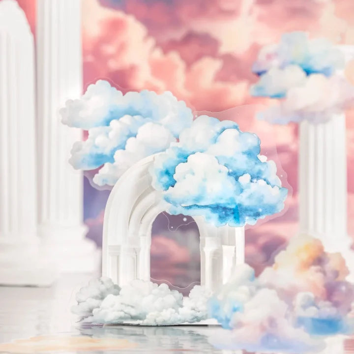 10 Pcs The Clouds Are Floating Series Kawaii Cloud Landscaping PET Sticker