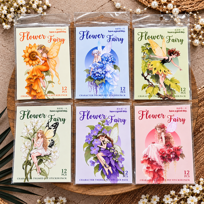 12 Pcs Flower Fairies Series Fairy Character Dreamy Stickers