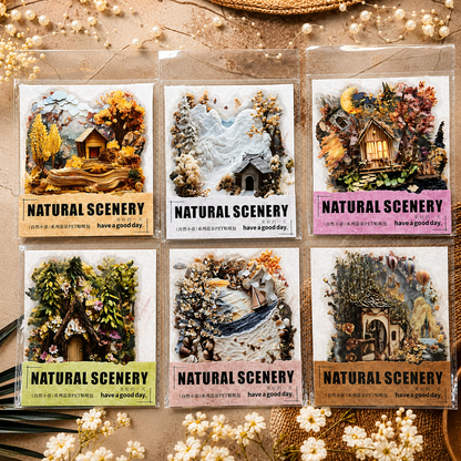 10 Pcs Nature Mini Scenes Series Landscape themed Scrapbooking Stickers