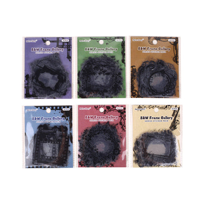 16 Pcs Black and White Film Frame Series Vintage border Stickers