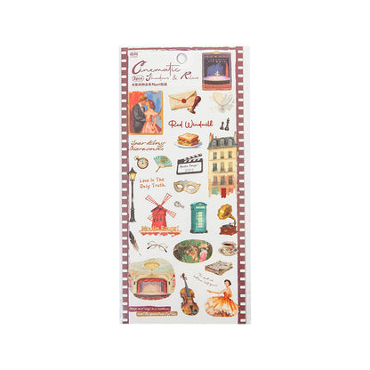 2 Sheets Light and Shadow Scenery Vintage American Style Stickers