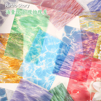 16 Sheets Shimmer Series Water Ripple Decorative Materials for Scrapbooking