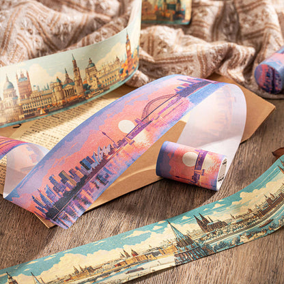 1 Roll Travel Scenery Themed  European Traveler Series Retro Washi Tape