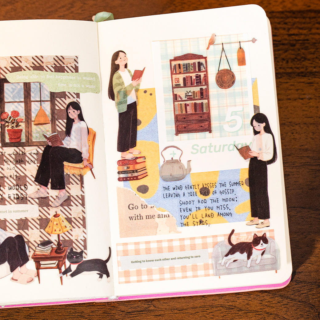 2 Sheets Endless Galaxy Creative Character Daily Life Scrapbooking Stickers