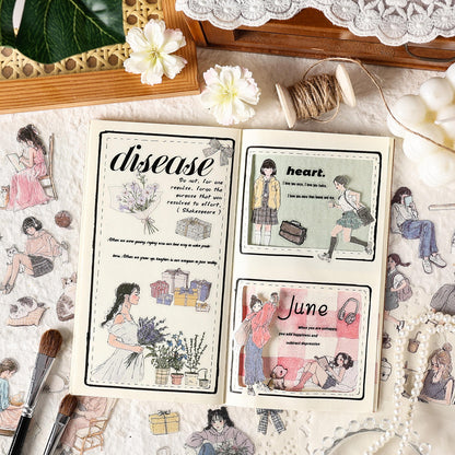 20 Sheets Mori Girl Creative Character Sticker Book