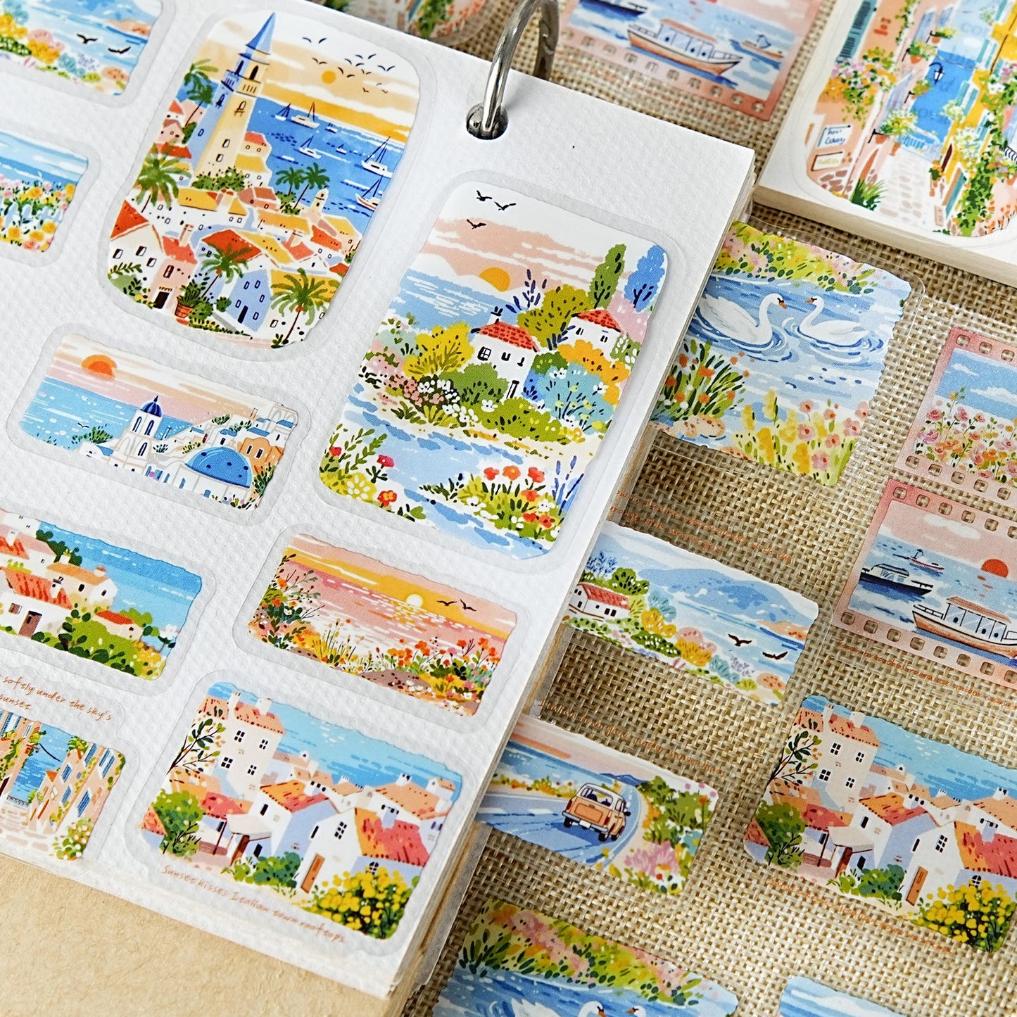 30 Pcs Journey Through Mountains and Rivers Series Landscape Stickers