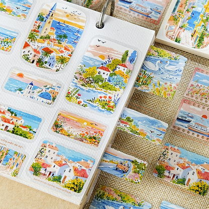 30 Pcs Journey Through Mountains and Rivers Series Landscape Stickers