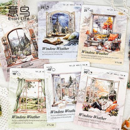 15 Pcs Weather Window Series Natural Landscape Scenery Sticker