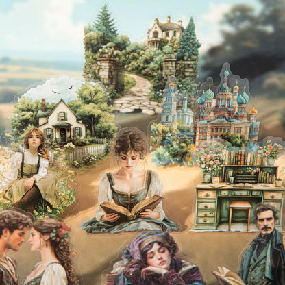 20 Pcs Literary Stories Series Classic Story Scenery Stickers for Journal