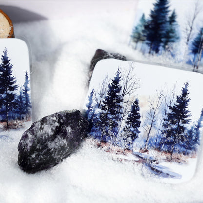 20 Pcs Birch Pine Series Mountain Forest Tree Stickers