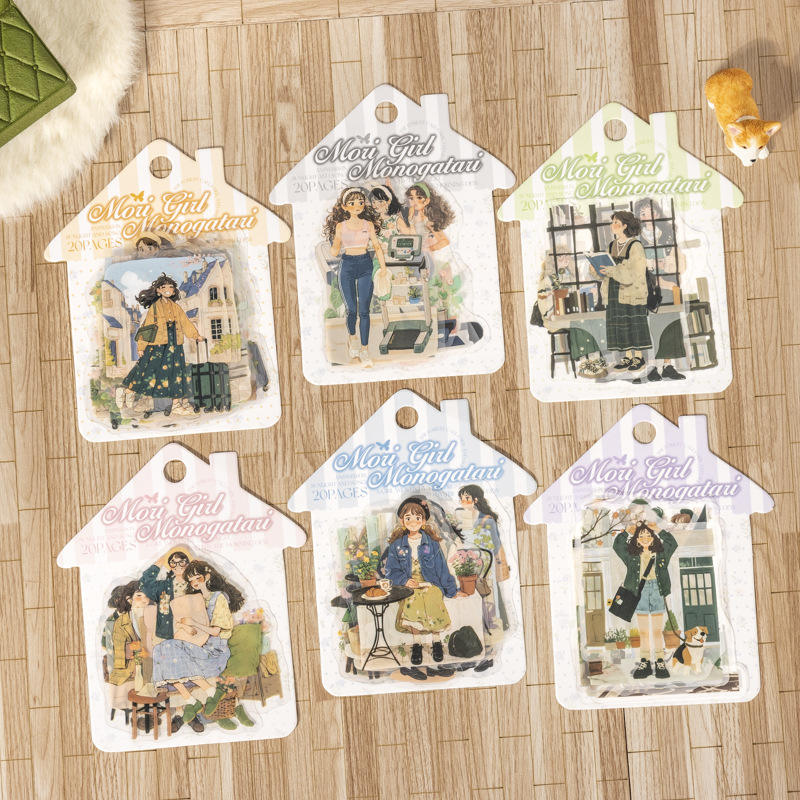 20 Pcs Mori Girl Story Series Character Life Stickers