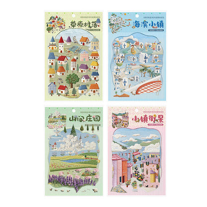 3 Sheets Embroidery Journey Series DIY decorative stickers