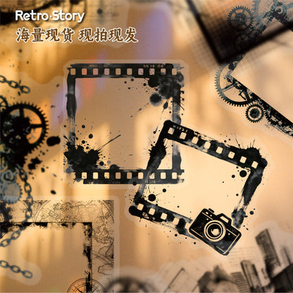 16 Pcs Black and White Film Frame Series Vintage border Stickers