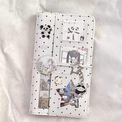1 Korean Style Polka Dot Denim A6 Stylish Notebook