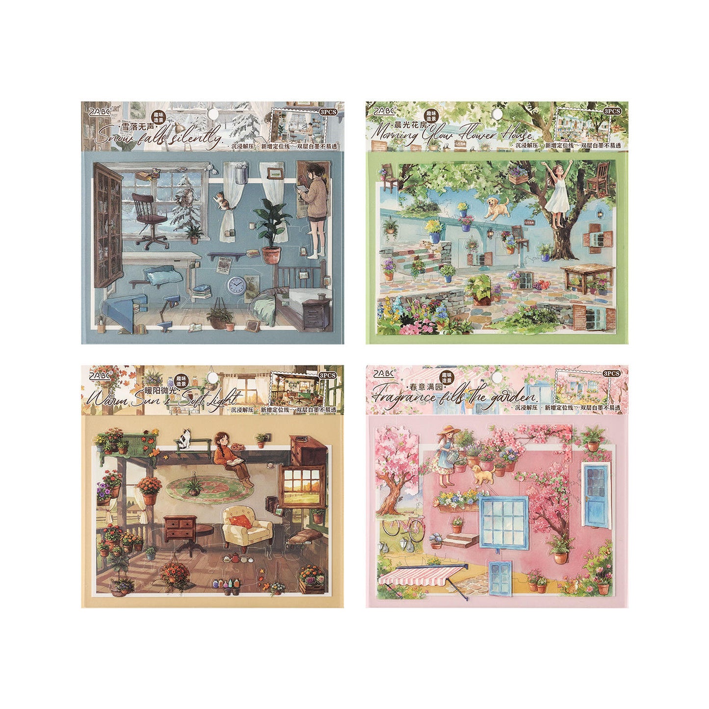 3 Sheets Floating Light Collection Decorative 3D Stickers