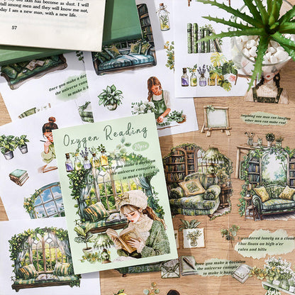 20 Pcs Small Fortune Series Vintage Character Flower Coffee Landscape Sticker Book