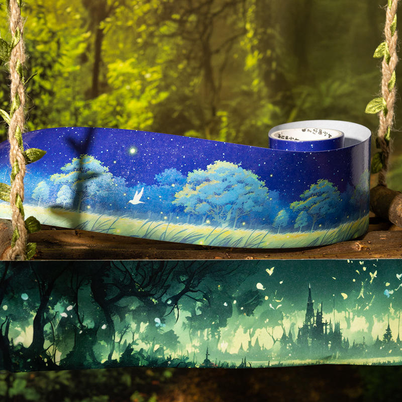 2M Roll Dance with the Forest Series Creative Mountain Forest Theme Scenery Tape