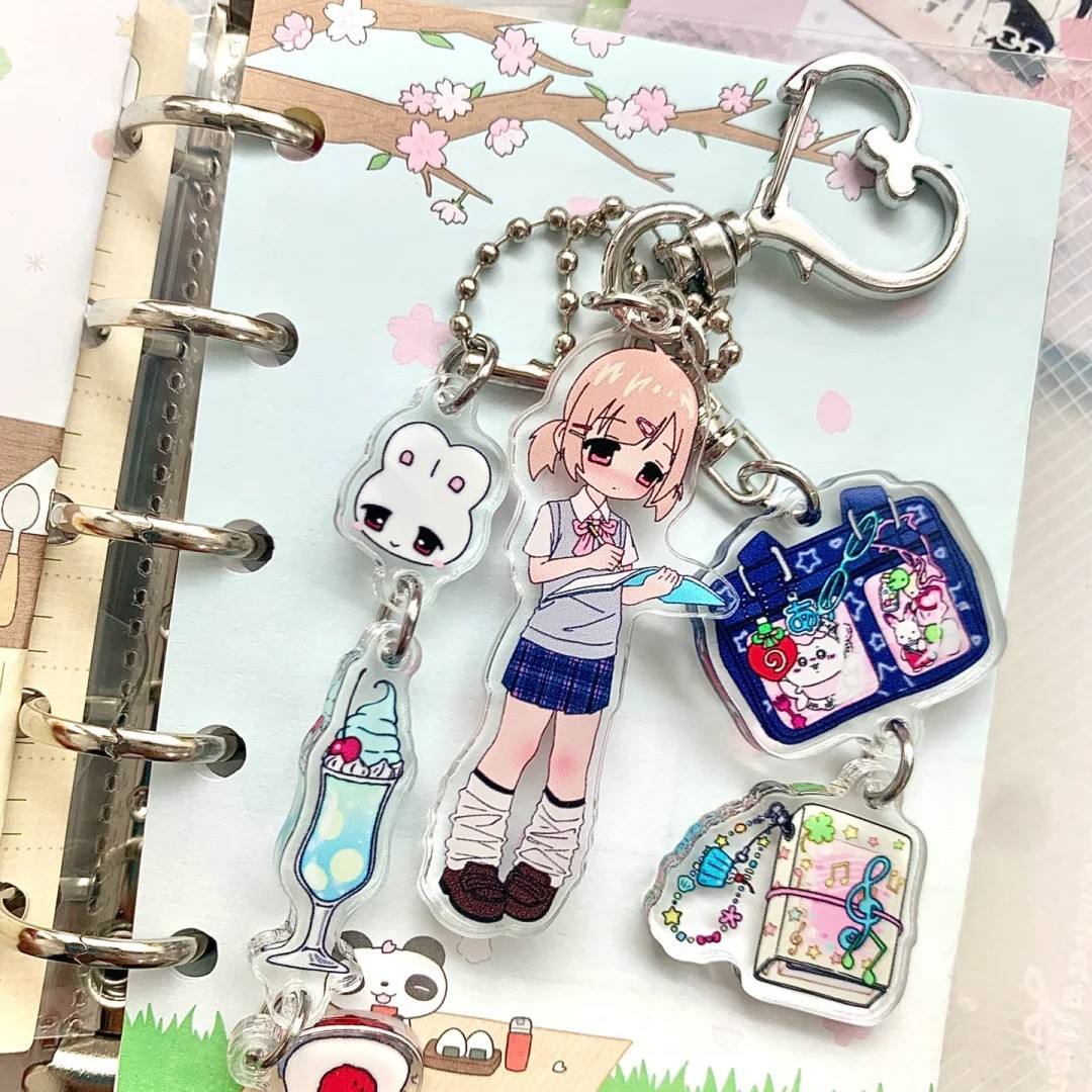 1 Pc Cute Girl Charm Keychain Accessories