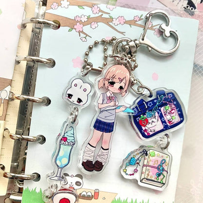 1 Pc Cute Girl Charm Keychain Accessories
