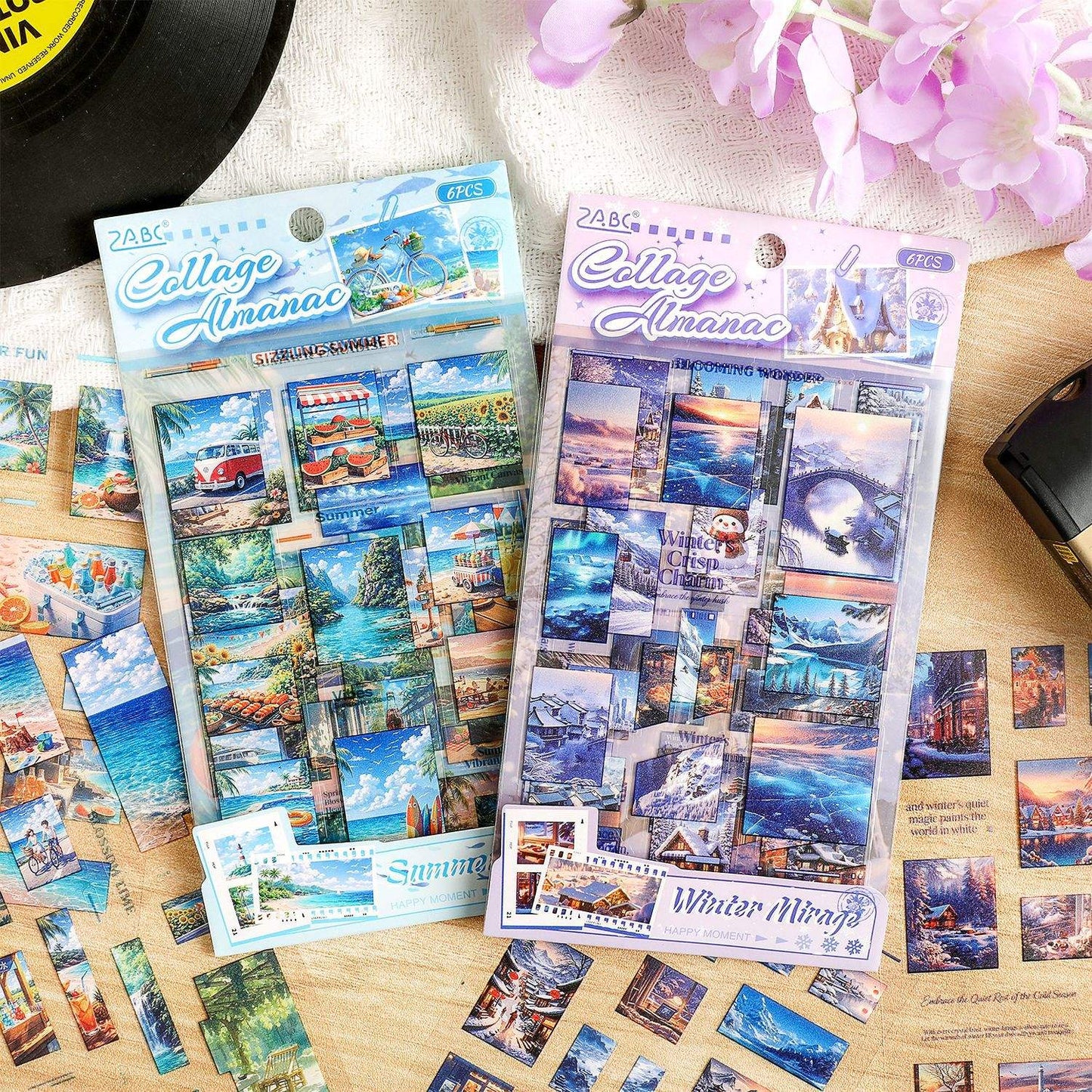 6 Sheets Collage Chronicles Series Decorative Landscaping Stickers