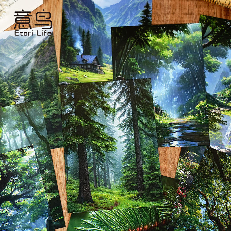 10 Sheets Natural Creations Series Landscape White Cardstock Crafting Materials