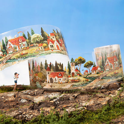 1 roll Walking Through the Town Series Watercolor Fairy Tale Tape