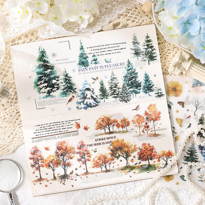 20 Sheets Floral Image Sticker Book for Journaling
