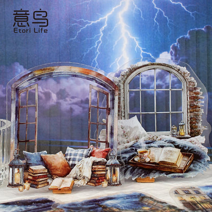 15 Pcs Weather Window Series Natural Landscape Scenery Sticker