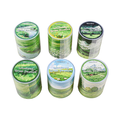 1 Roll Wandering Green Pasture Series Scenery Themed Tape