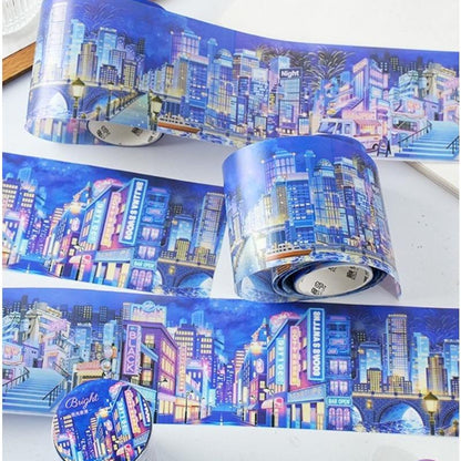 1 Roll Strolling Down The Long Street Series Street Scene-Themed Tape