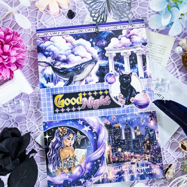 20 Sheets Nightfall Island Style Creative Sticker Book