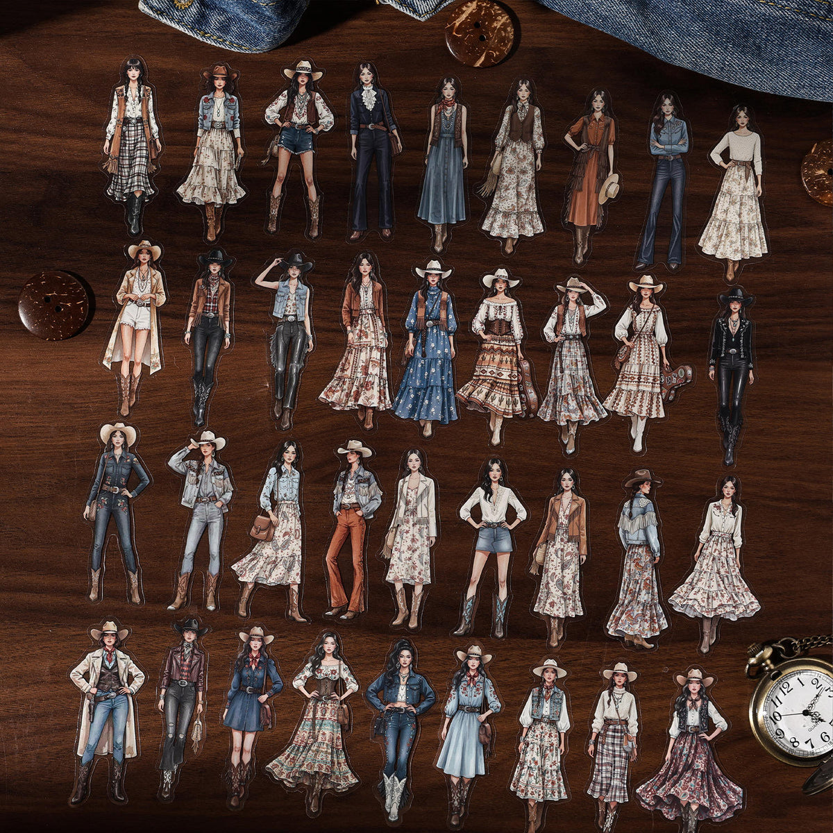 30 Pcs Wild Star Series Girl Character Stickers