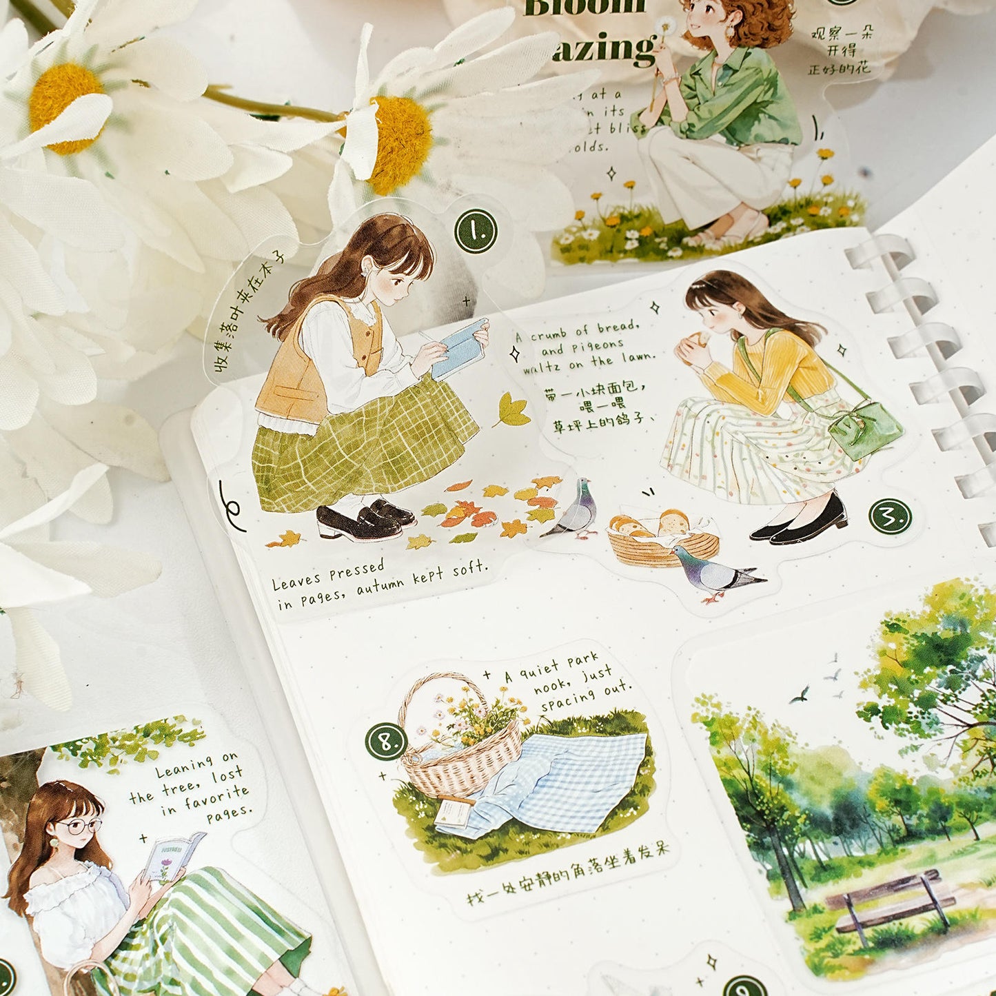 15 Pcs Healing List Series Instagram inspired character journaling stickers